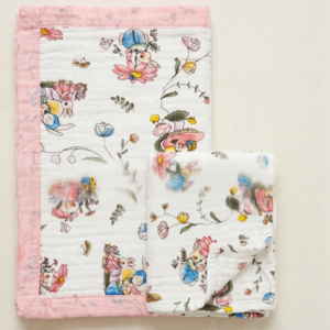 Pure Muslin Blanket & Towel Set - Bunny Flower